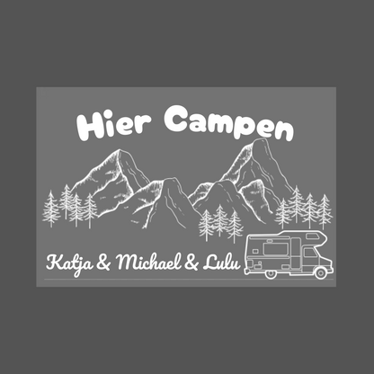 "Berglandschaft Wohnmobil" - Fußmatte personalisiert