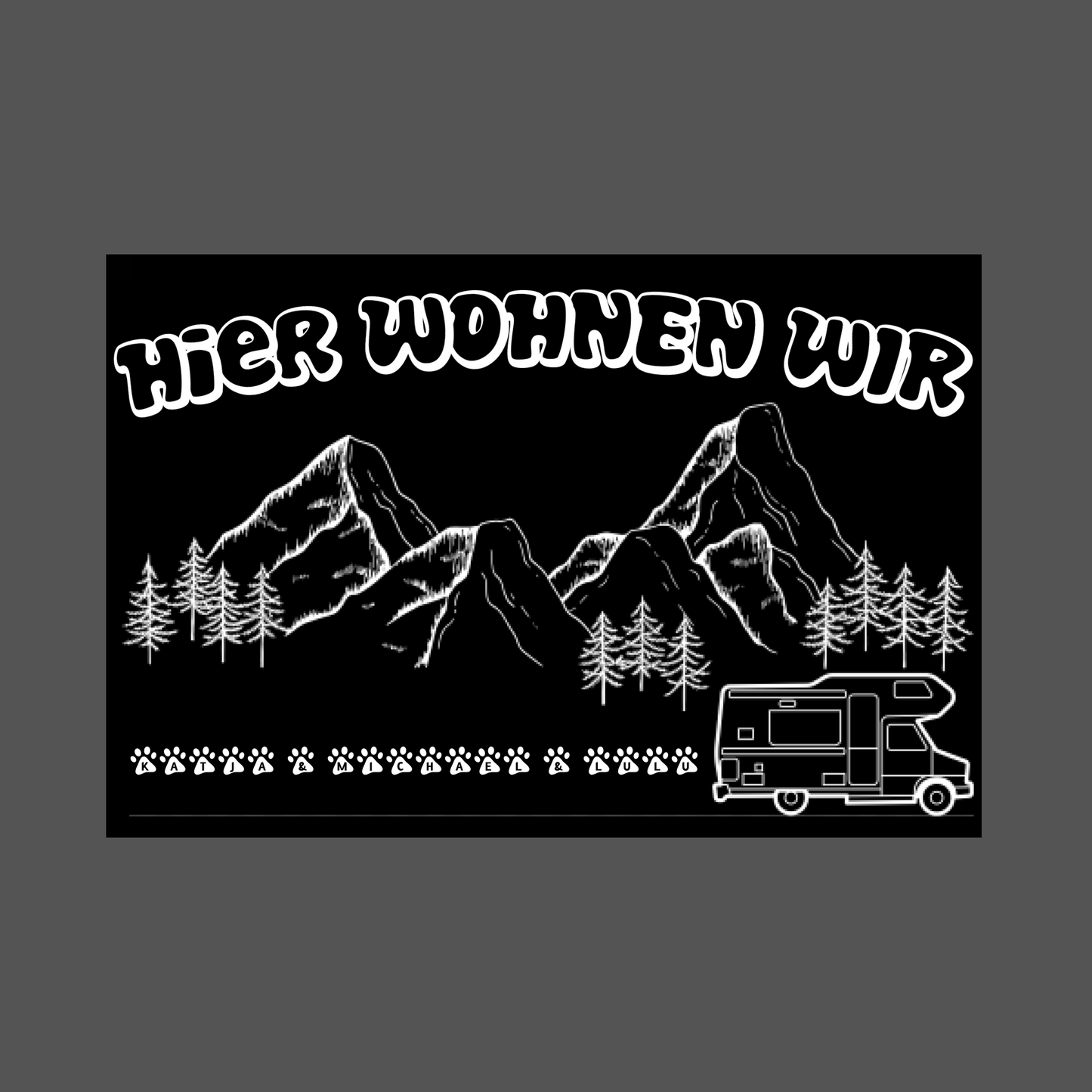 "Berglandschaft Wohnmobil" - Fußmatte personalisiert