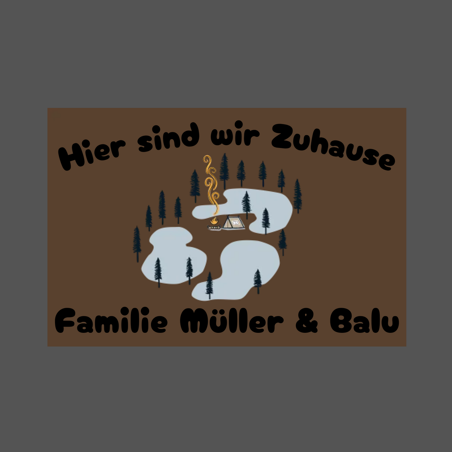 "Teich im Wald" - Fußmatte personalisiert - 44 x 66 cm