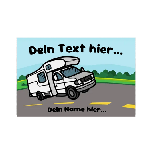"Wohnmobil on the Road" - Fußmatte personalisiert 44 x 66 cm